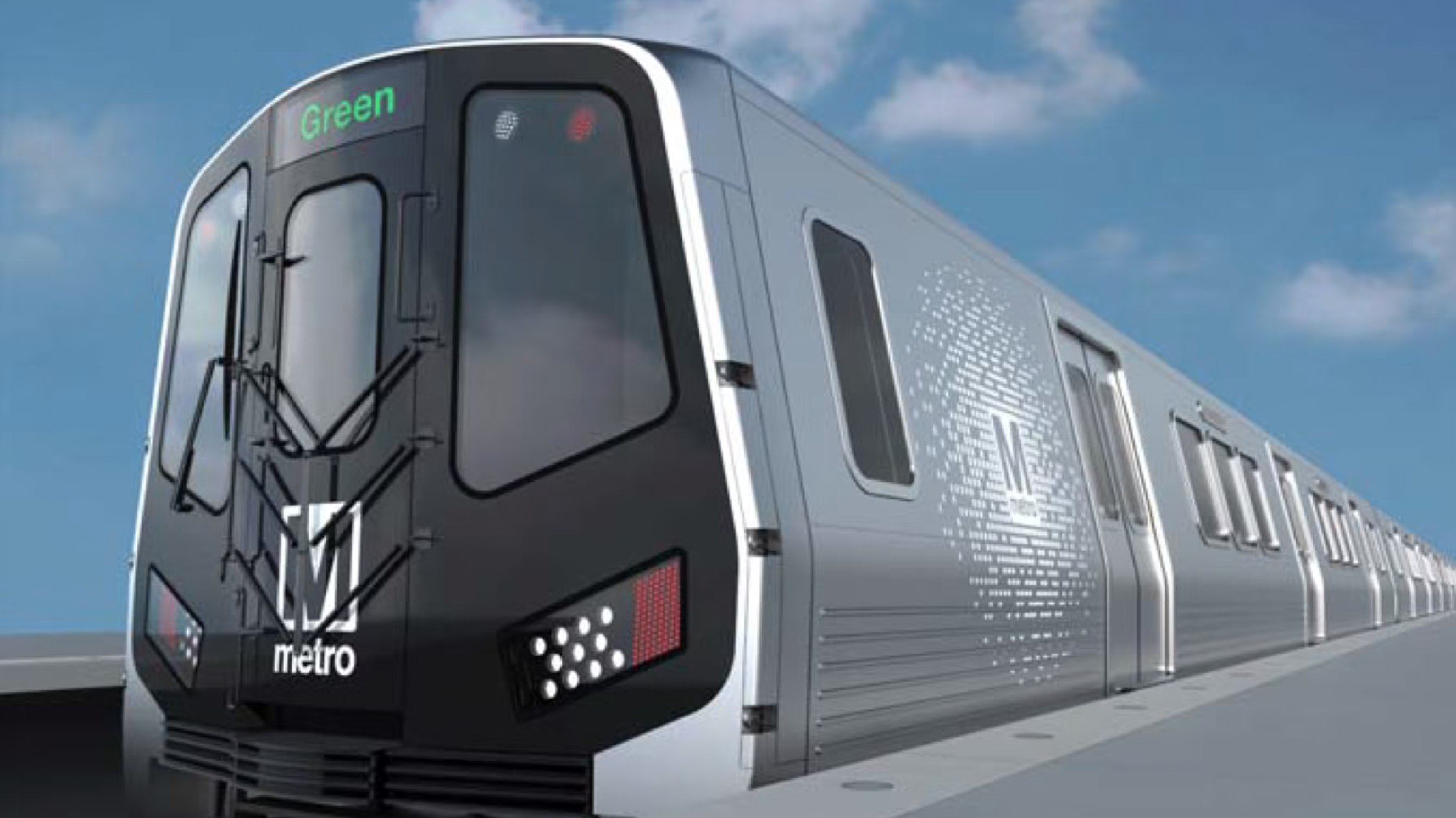 3d-render of a Hitachi Rail train for the Washington Metro