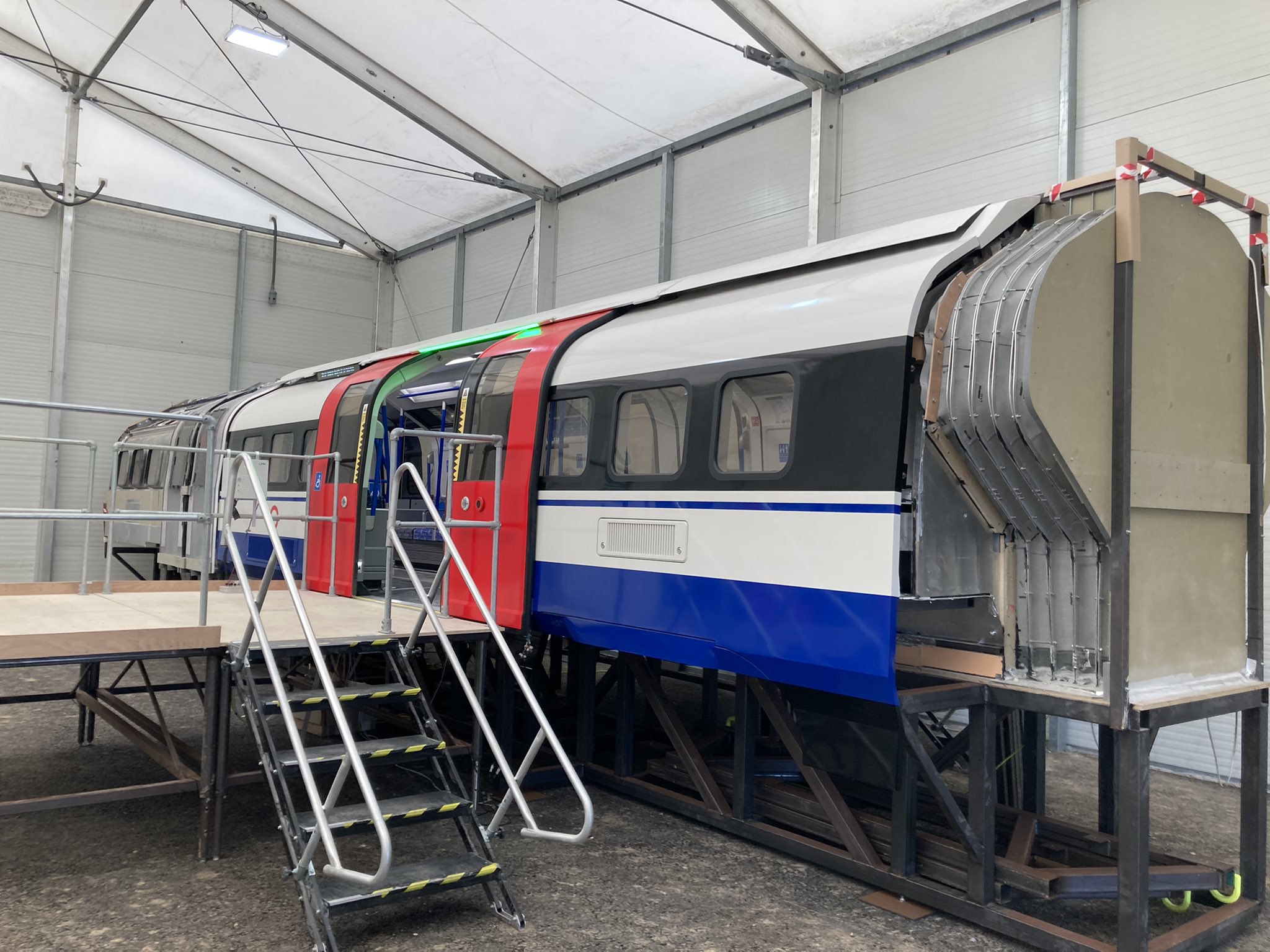 Mock-up of the Inspiro metro train car at the Siemens Mobility plant in Goole