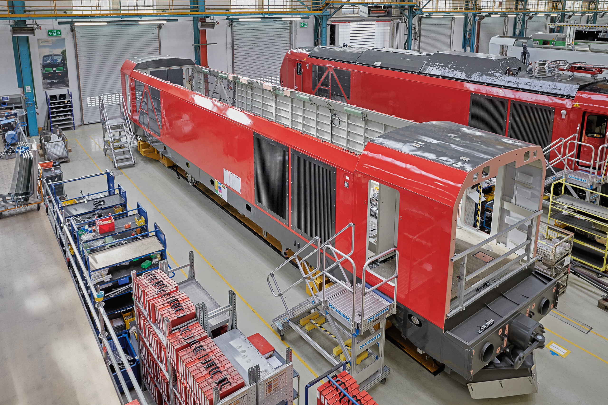 Assembly of the Vectron electric locomotive at the Siemens Mobility plant near Munich, Germany
