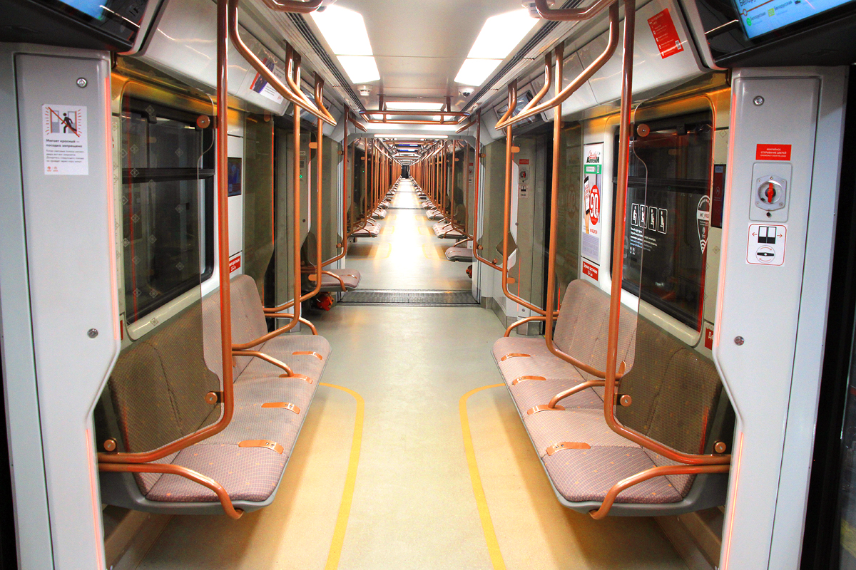 Inside the "Moscow-2020" metro train cars