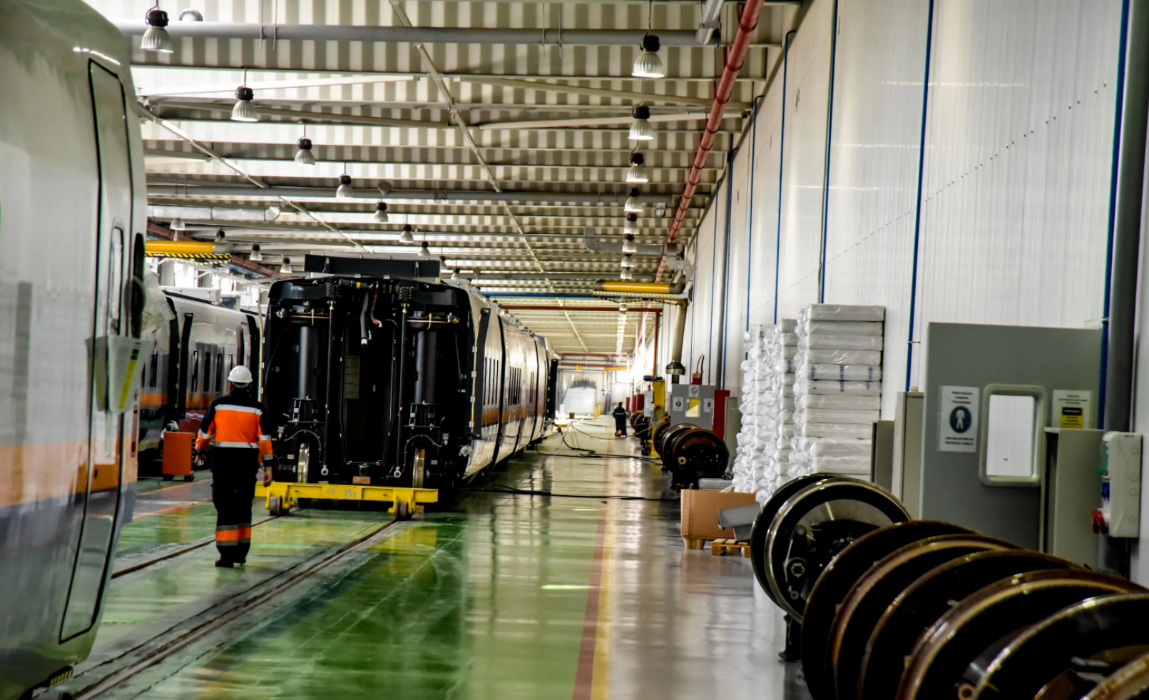 At the Tulpar plant in Kazakhstan during the production of the Talgo rolling stock