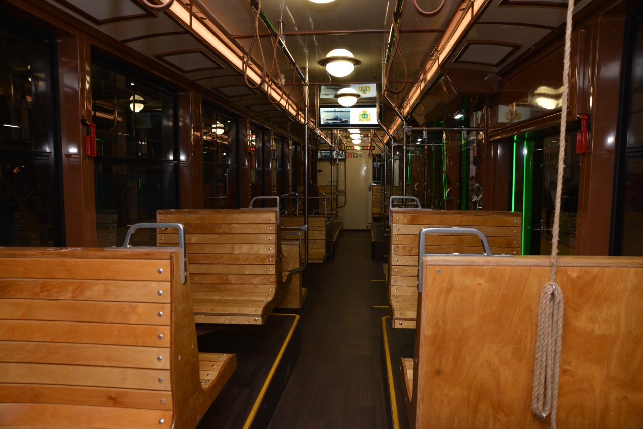 Inside the 71-415R tram by Uraltranmash