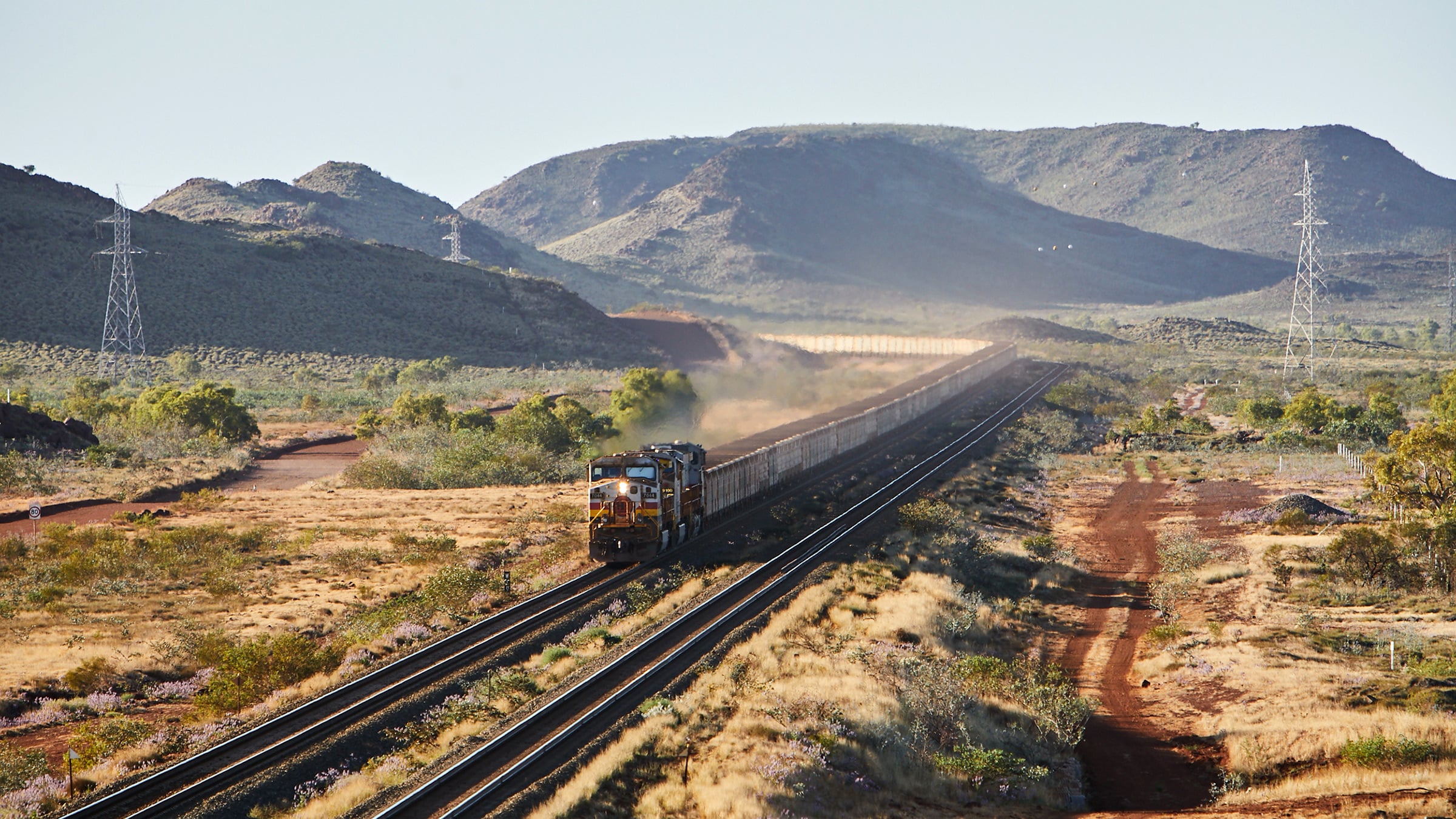 GE ES44DCi diesel locomotive equipped with the AutoHaul system on Rio Tinto network