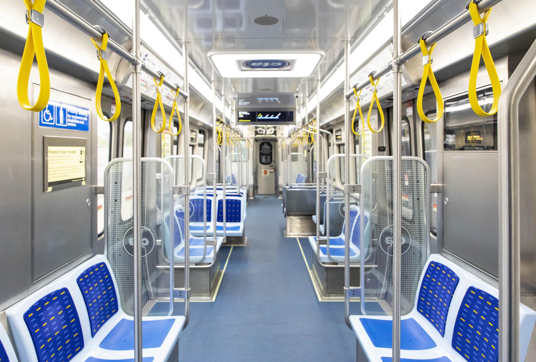 Interior of 7000-series metro train