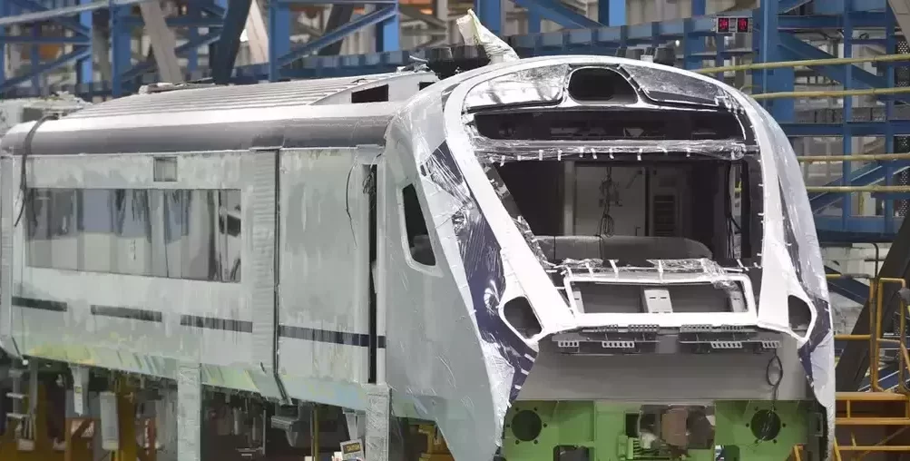 Production of the Vande Bharat EMU of second generation at the Integral Coach Factory.