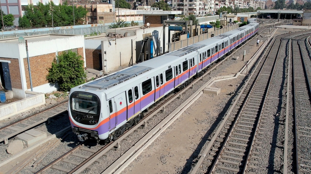 Metro train by Hyundai Rotem produced for Cairo Metro Line 2