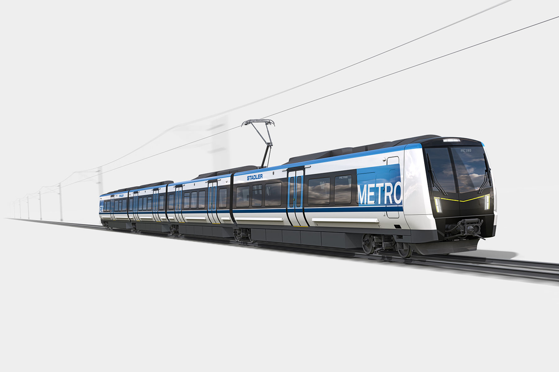 Basic model render of the Stadler metro trains