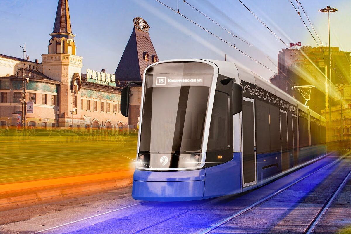 3D-model of a tram by the Sinara-Skoda joint venture, 2020