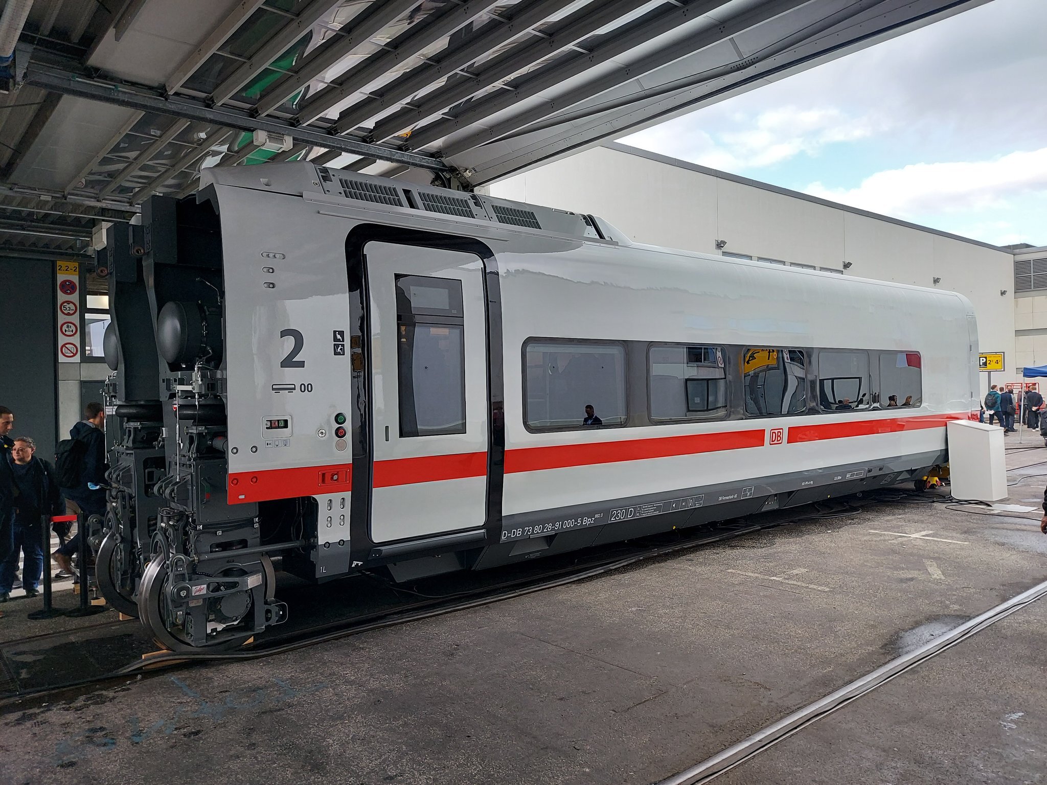 The Deutsche Bahn ICE L low-floor locomotive-hauled coach manufactured by Talgo