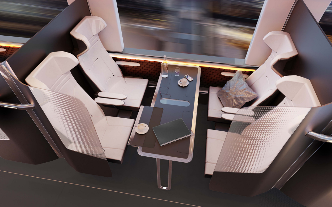 The render of the Premium high-speed train interior