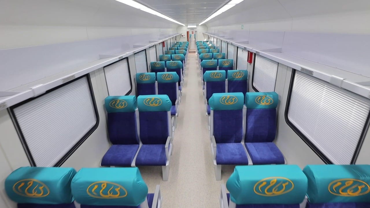 The interior of the third-class coach for ENR