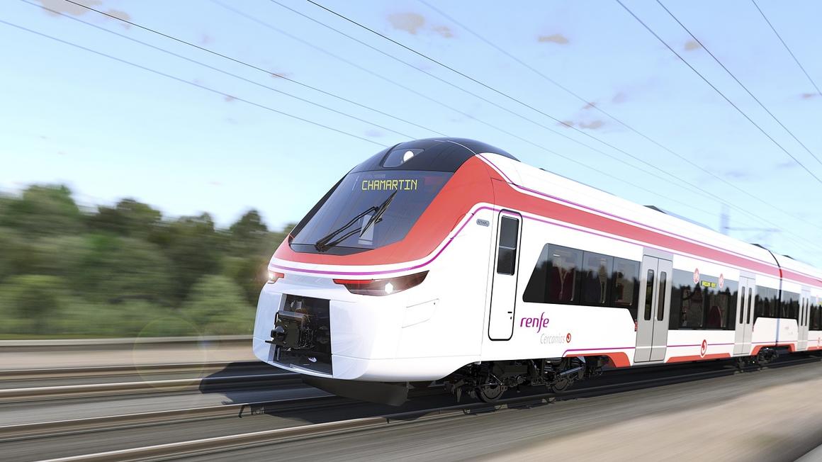 Render image of Alstom’s partial double-deck Coradia Stream HC for Renfe