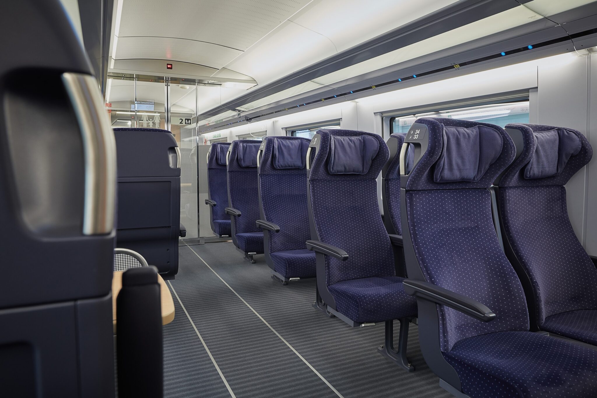 Interior of the Velaro MS (ICE 3neo) high-speed train