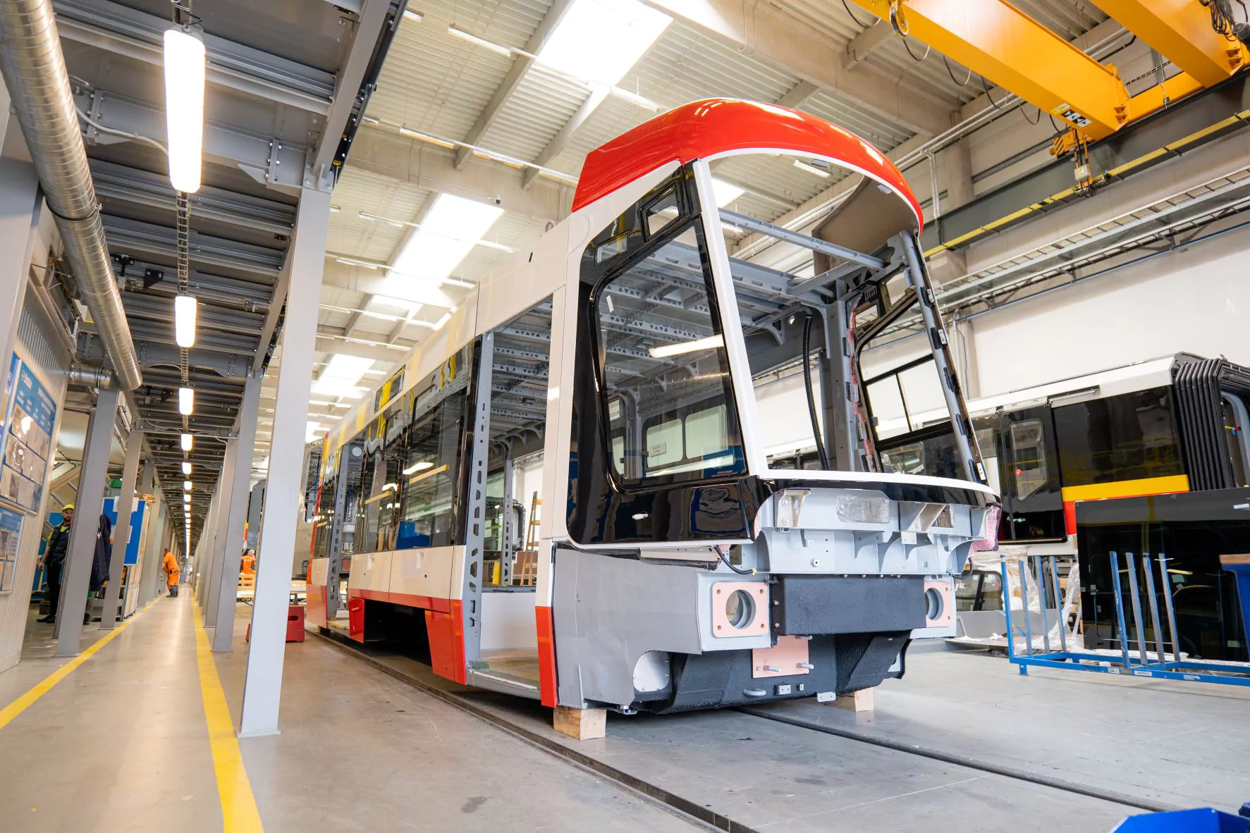 ForCity Smart 34T tram assembly at Skoda Group's plant in Plzen