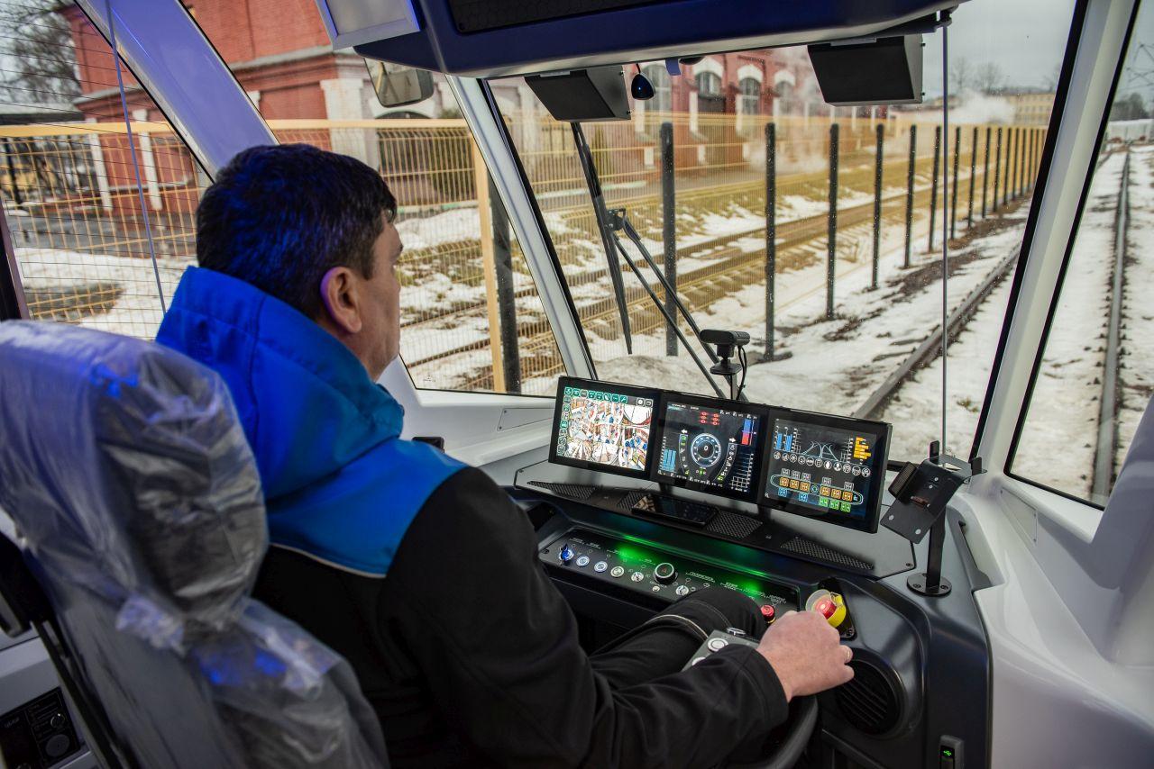 The 71-932 Nevsky tram’s driver’s cab