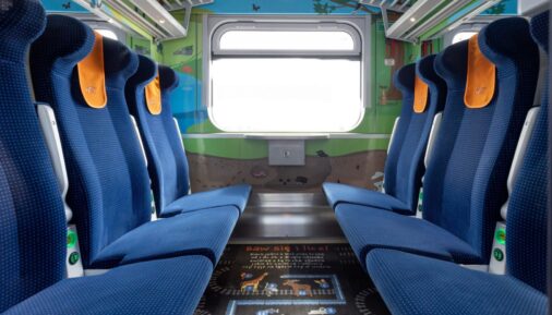 Interior of a COMBO-upgraded passenger coach, 2021