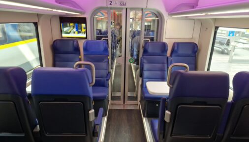 Second class interior of ICNG electric train