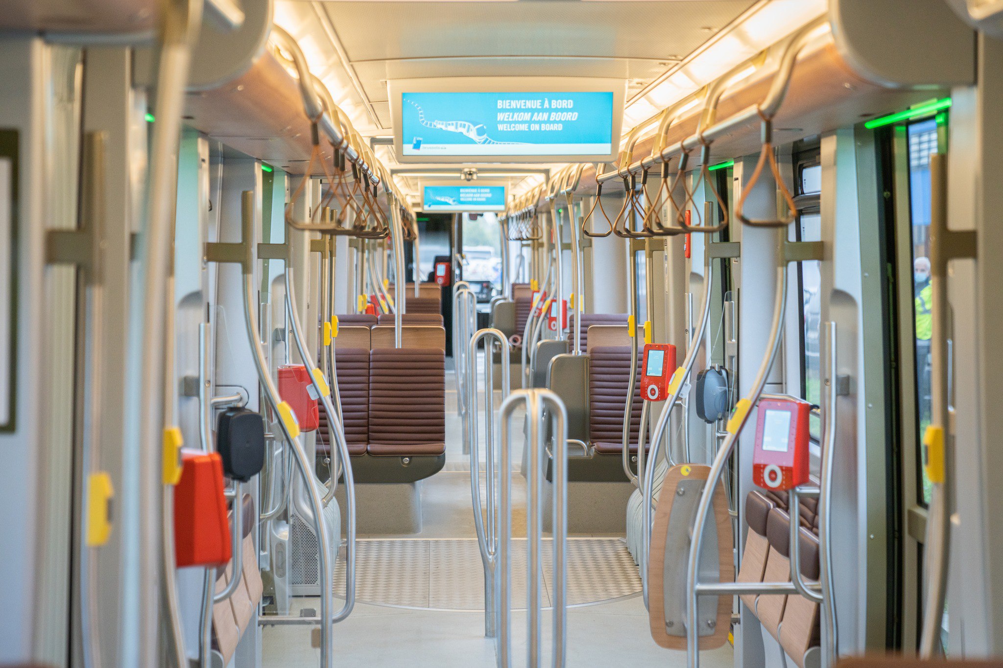 Inside the Flexity TNG tram by Alstom for Brussels