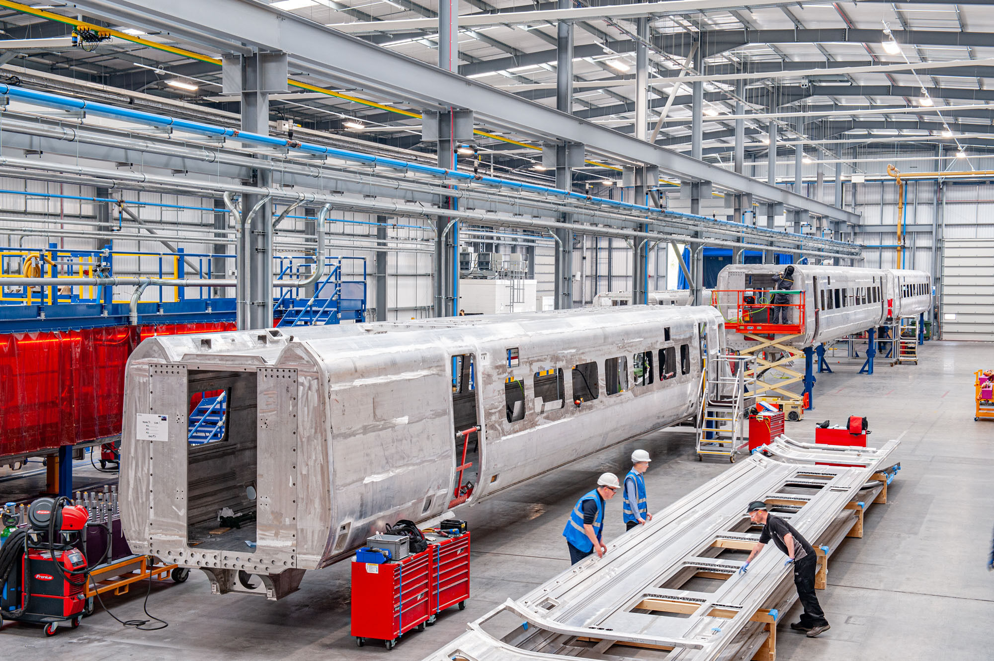 The production of rolling stock at the Hitachi Rail plant in Newton Aycliffe, UK