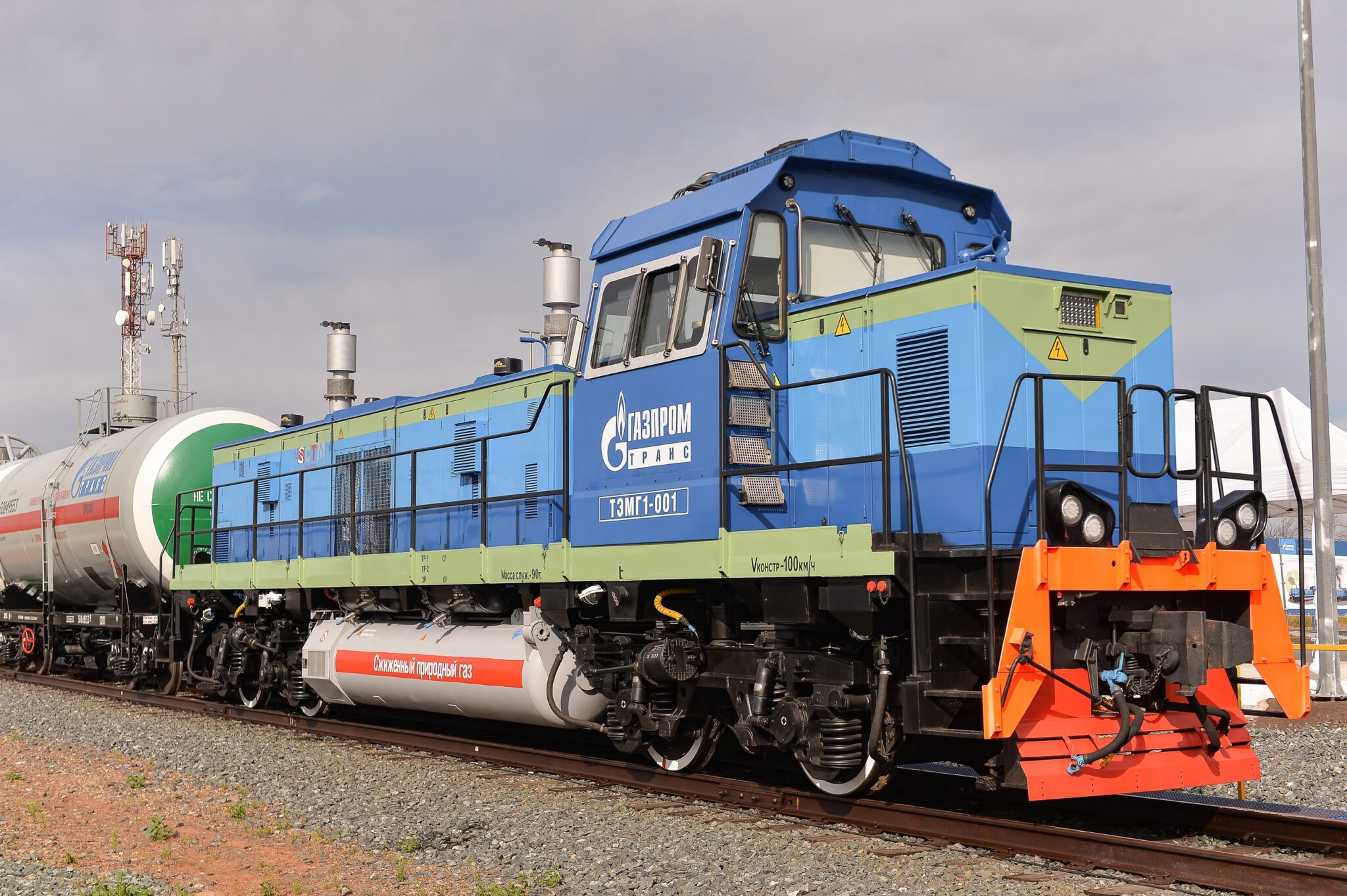 The TEMG1 shunting gas locomotive at the Orenburg branch of Gazpromtrans