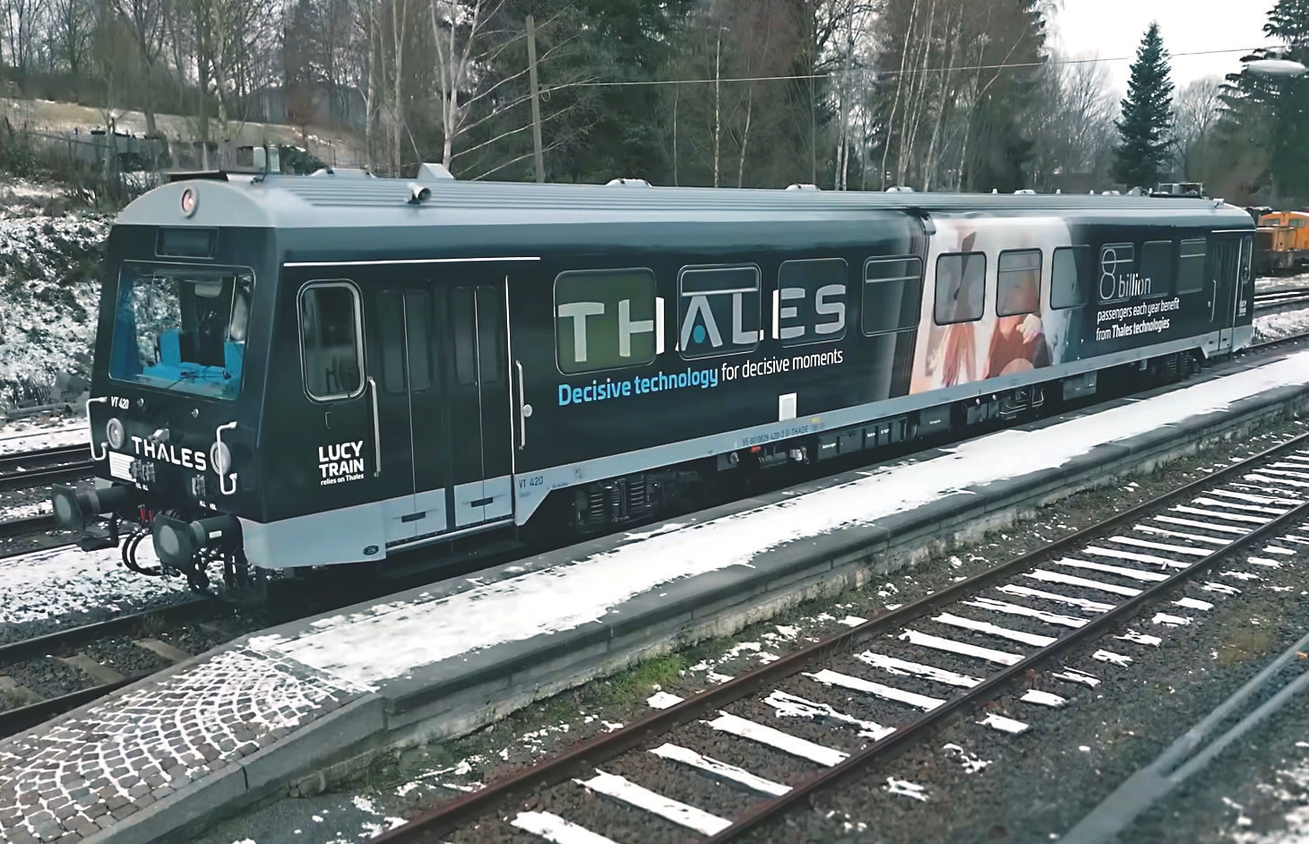 The rolling laboratory Lucy by Thales in the Ore Mountains, Germany, operated from a distance of 300 km
