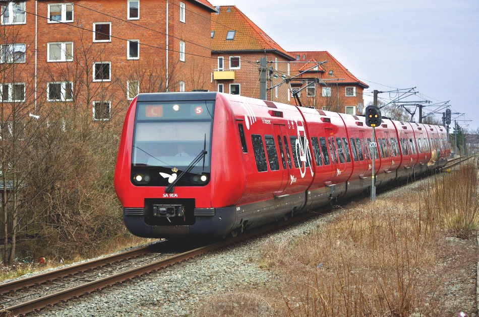 A train of the S-train urban railway in Copenhagen