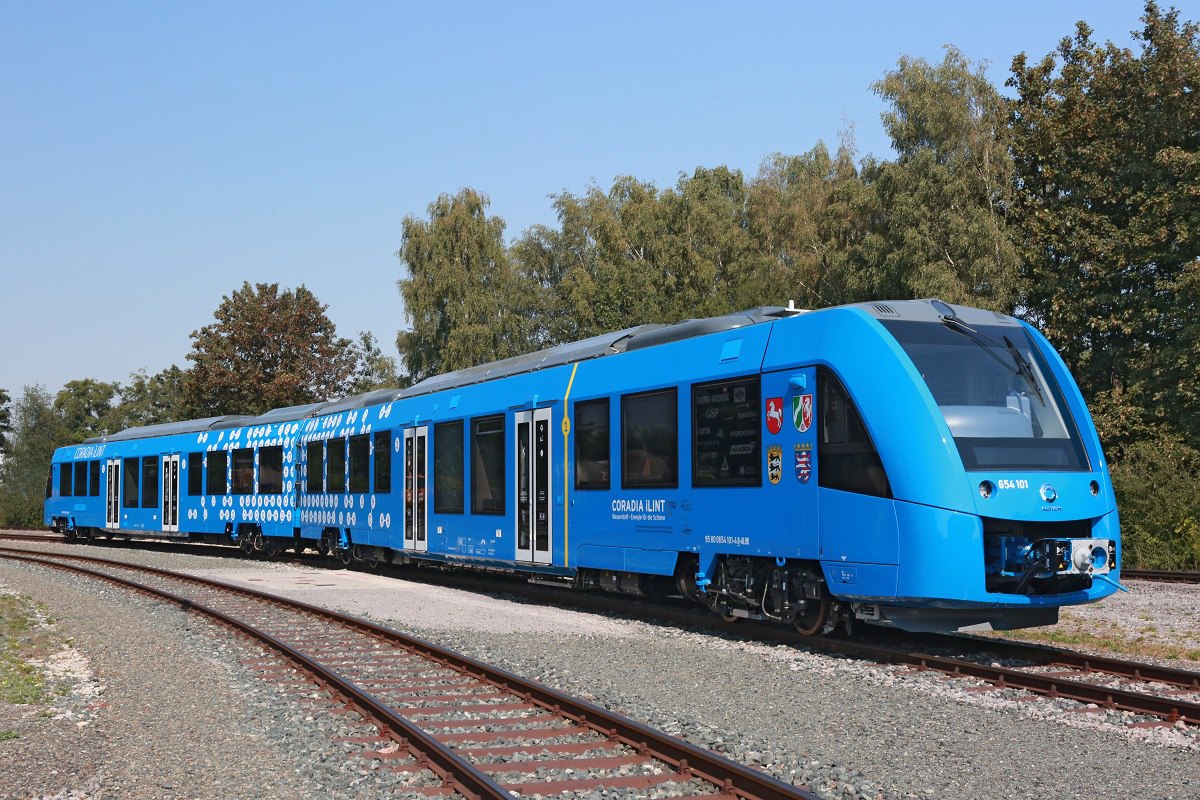 The hydrogen Alstom Coradia iLint during the tests in the Netherlands