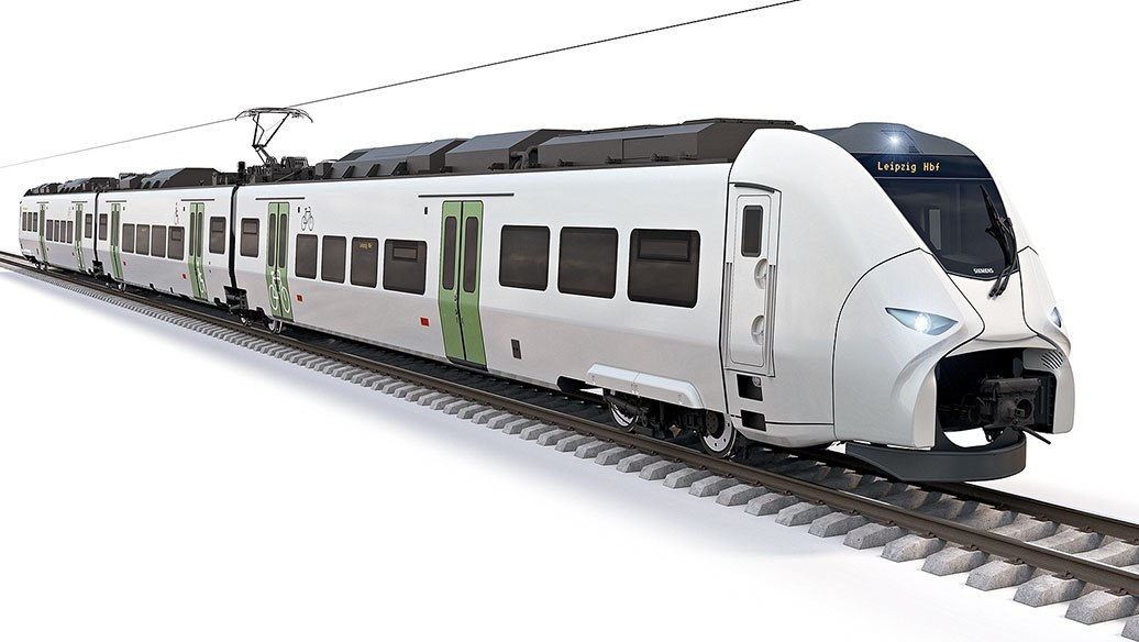 The rendering of the Mireo EMU for the Central German S-Bahn network serving Leipzig and the surrounding region