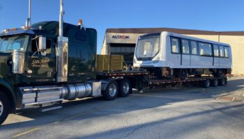 Denver receives the first rubber-tyred unmanned Alstom train car
