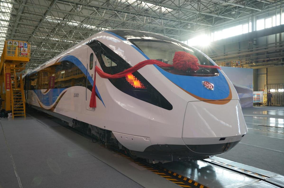 The presentation of the C series EMU at CRRC's plant in Changchun