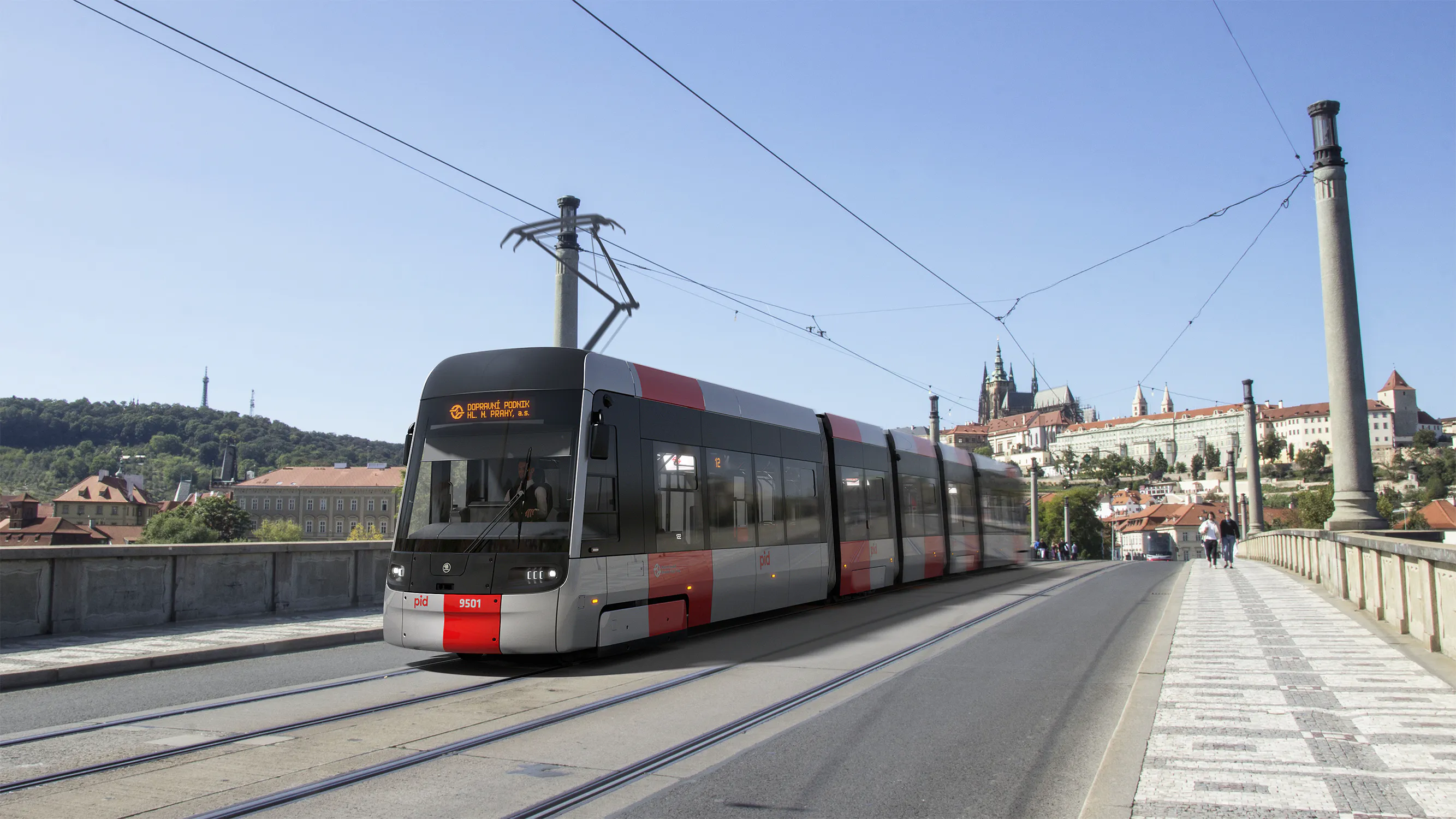 The rendering of the future tram for Prague