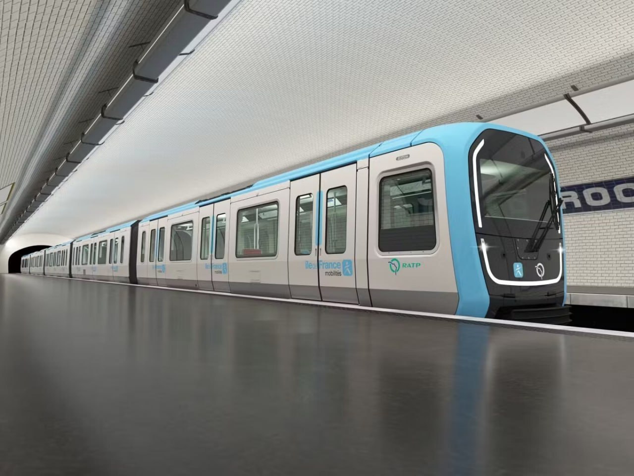 Rendering of the future MF19 train for Ile-de-France Mobilités