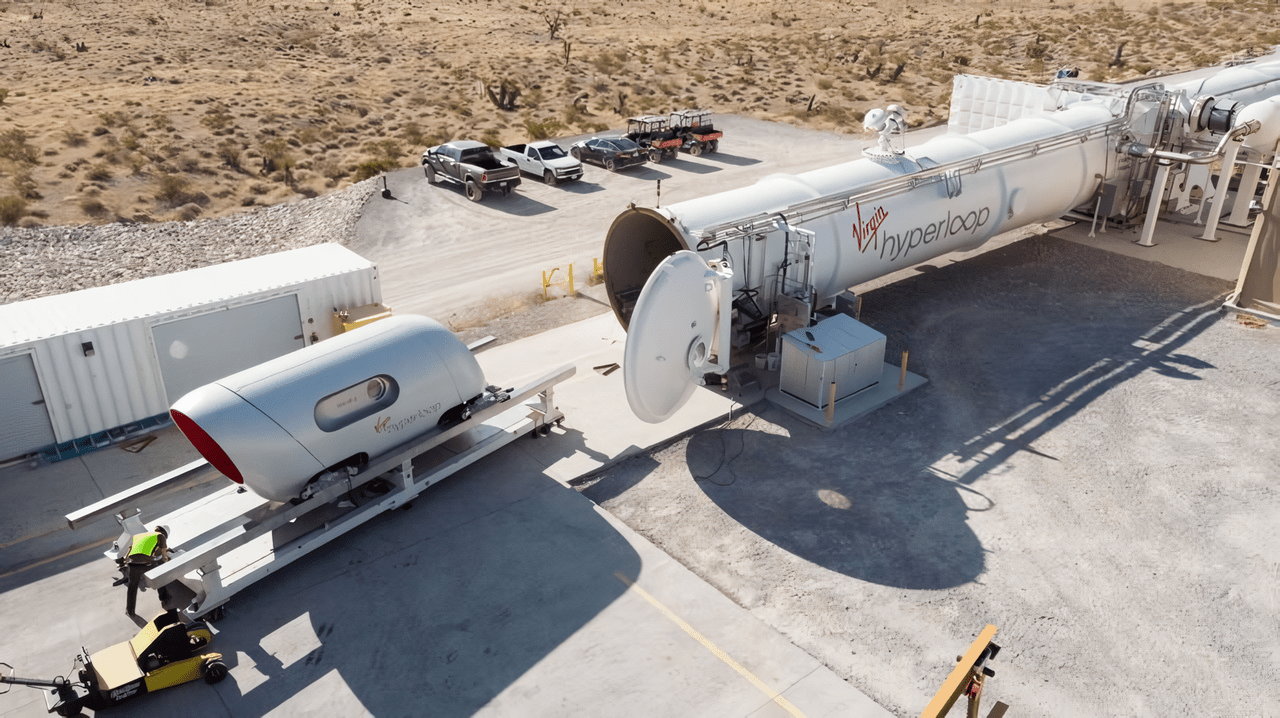 The Hyperloop One test track in the desert near Las Vegas, November 2020