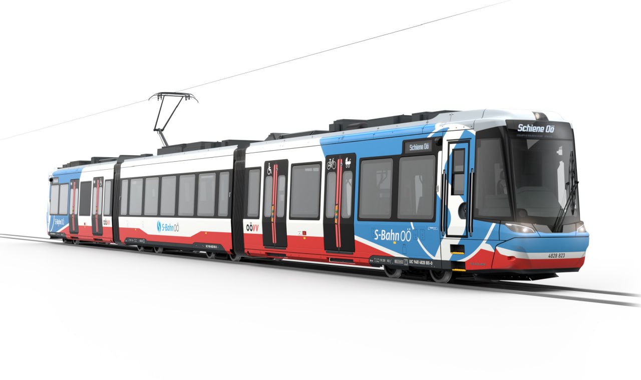 Rendering of the Stadler Citylink tram-train for Linz