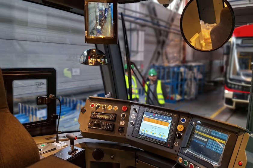 In the cab of the Pesa Twist tram for MPK Wrocław