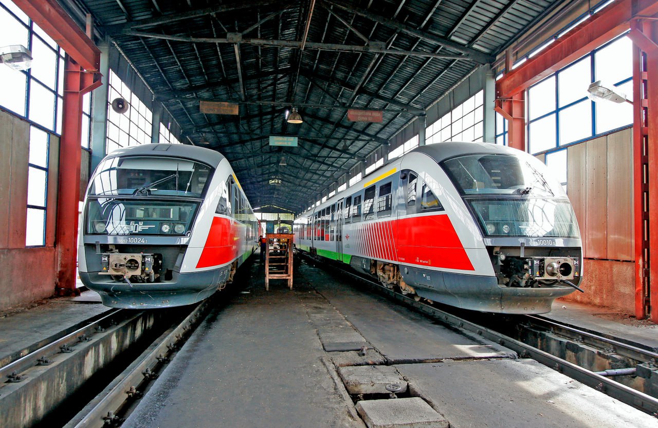 The Siemens Desiro EMUs at a depot in Plovdiv, Bulgaria