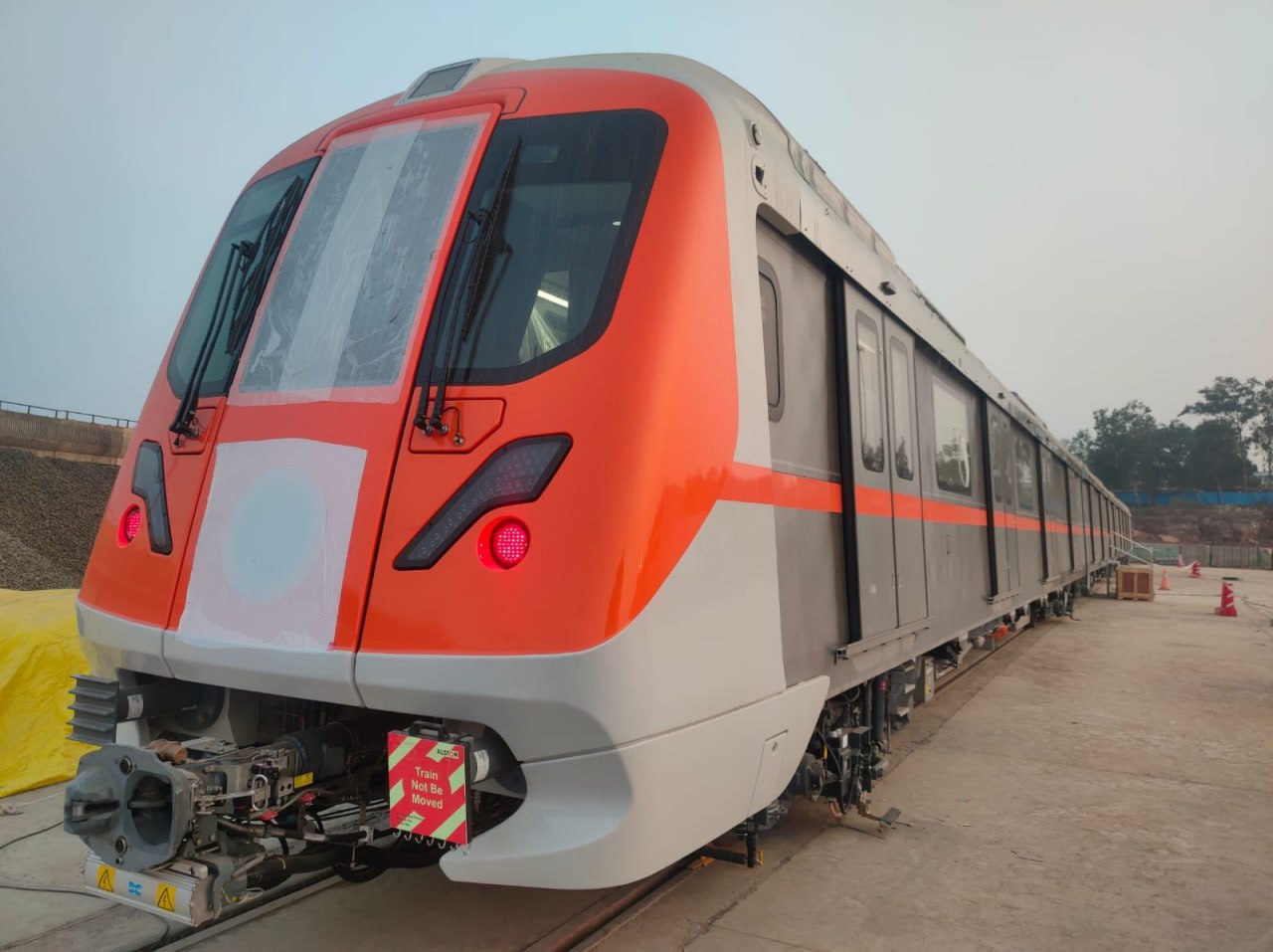 The head car of the Alstom Movia metro trains for Bhopal and Indore