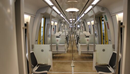 Interior of the CAF train for Mallorca
