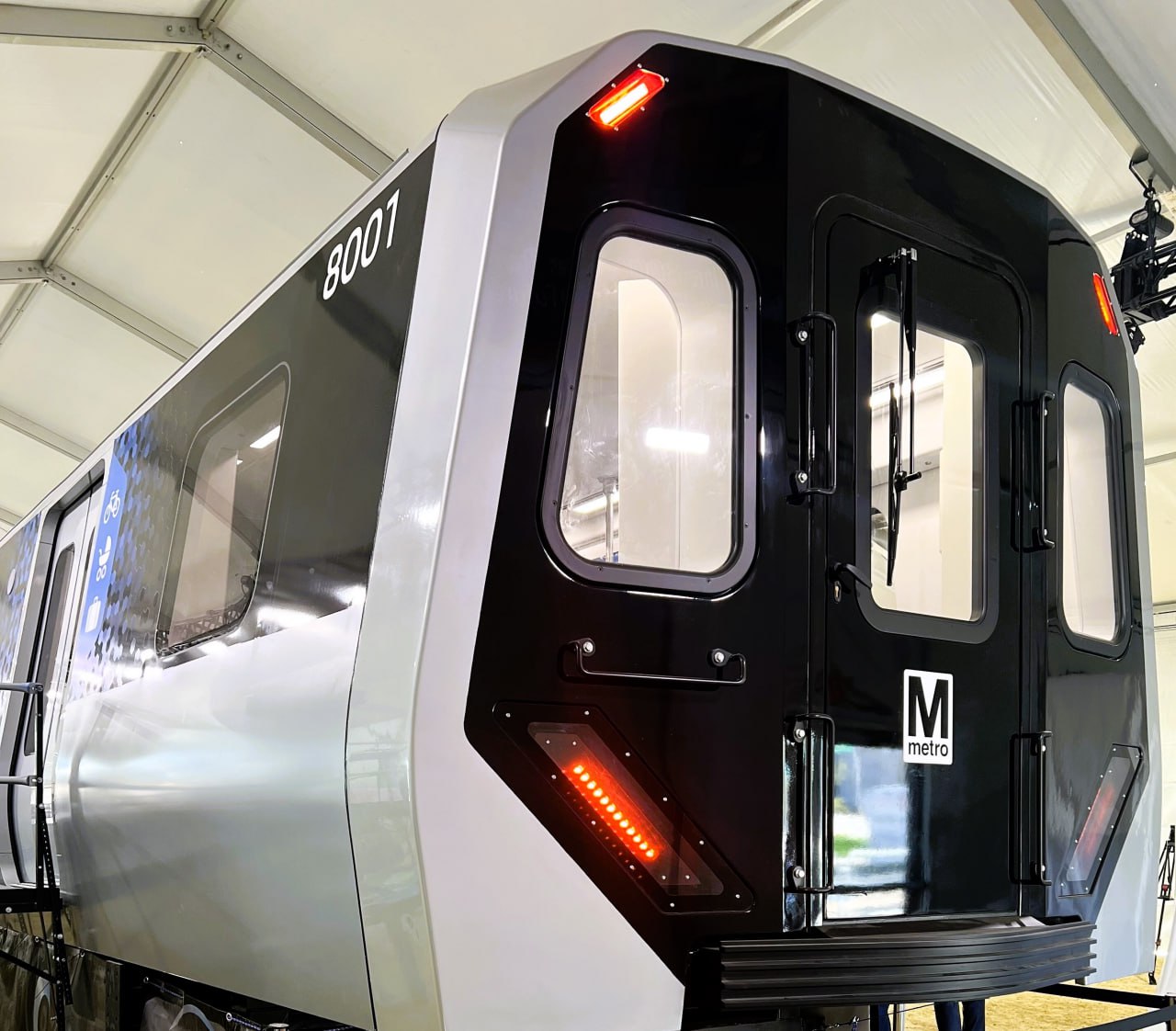 Mockup of the 8000 Hitachi Rail metro car for the Washington Metro
