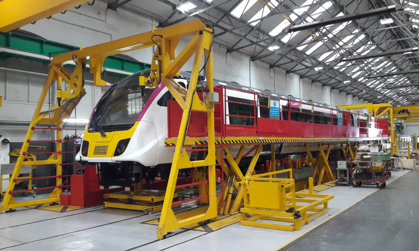 Production of the Alstom Aventra cars at the Derby plant in the UK
