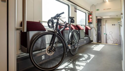 The space for bicycles in the Railjet train by Siemens Mobile
