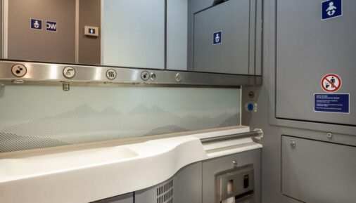 The WC in the Railjet train by Siemens Mobile