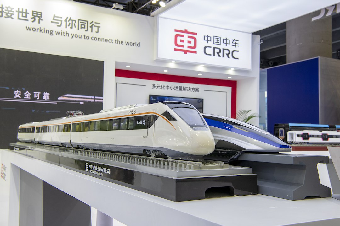 Mockups of an EMU and maglev from CRRC