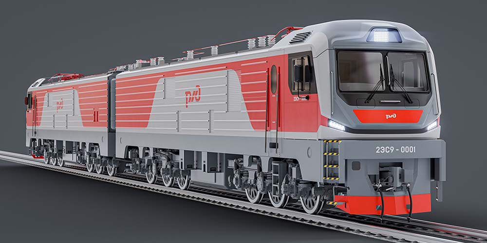 Rendering of the new-generation 2ES9 locomotive from TMH