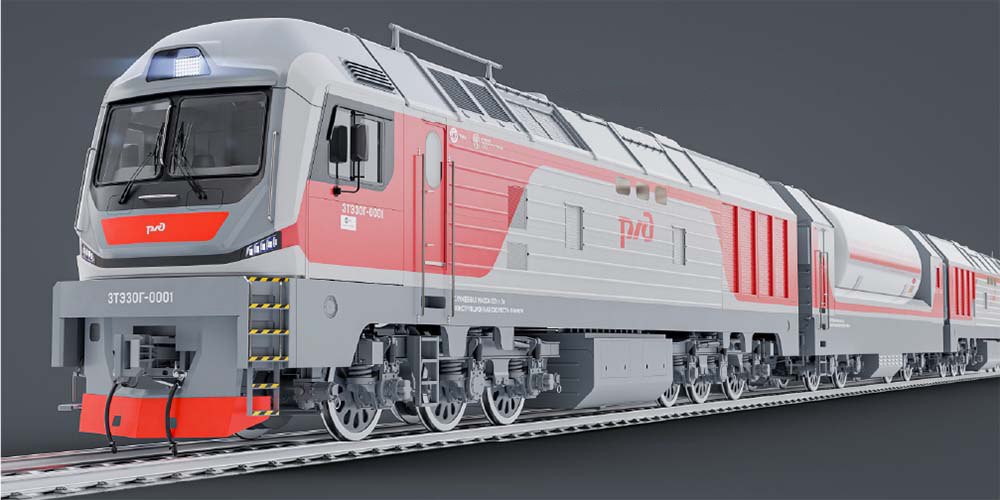 Rendering of the new-generation 3TE30G locomotive from TMH