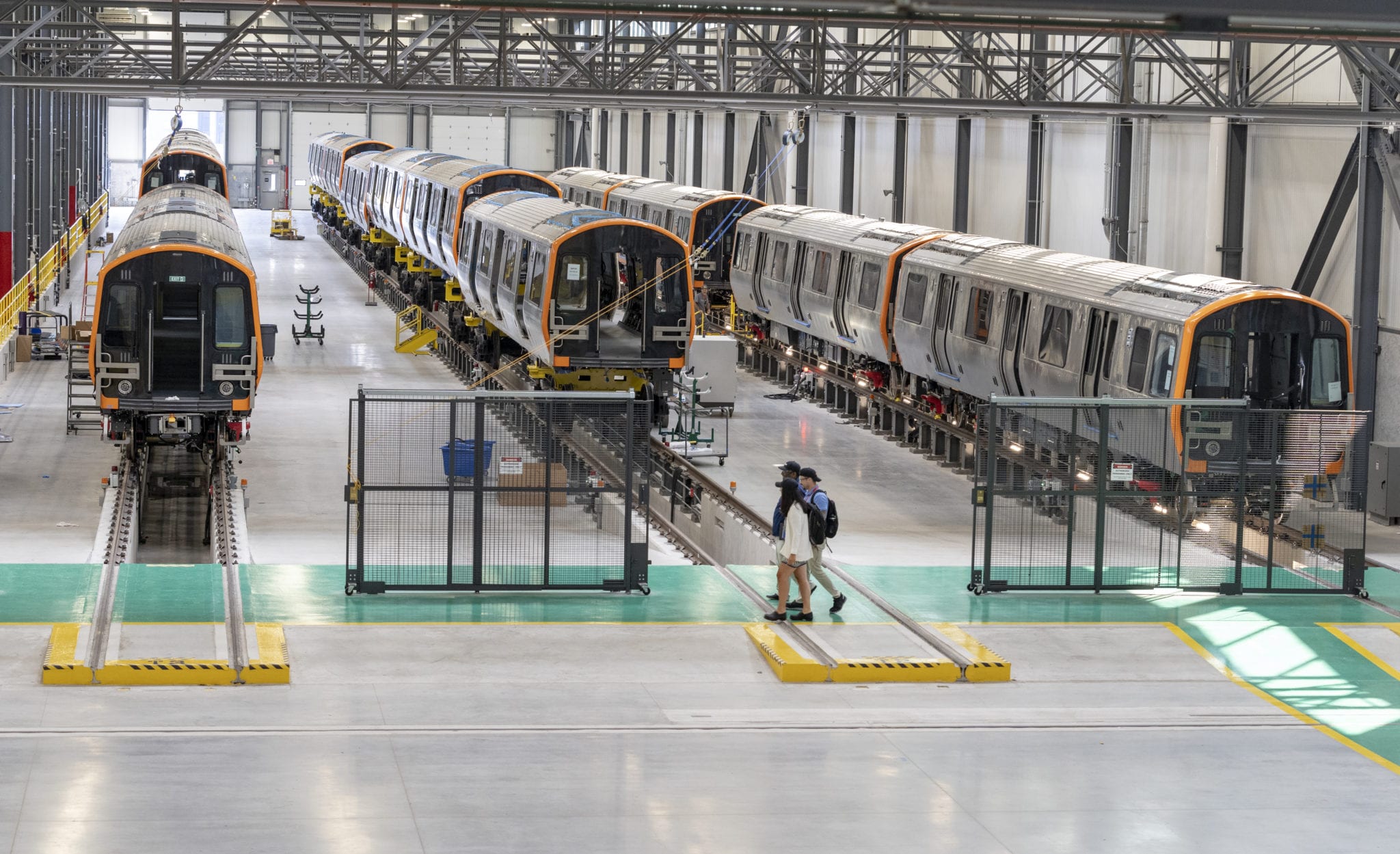 Production of trains for the Boston Metro Orange Line at CRRC's Springfield plant